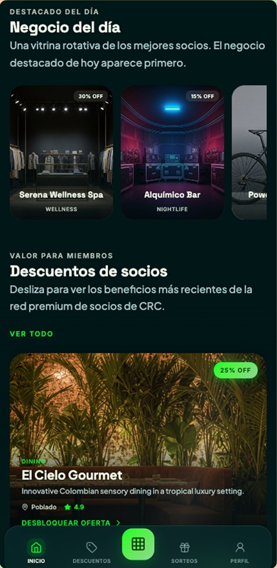Negocio del día y descuentos de socios